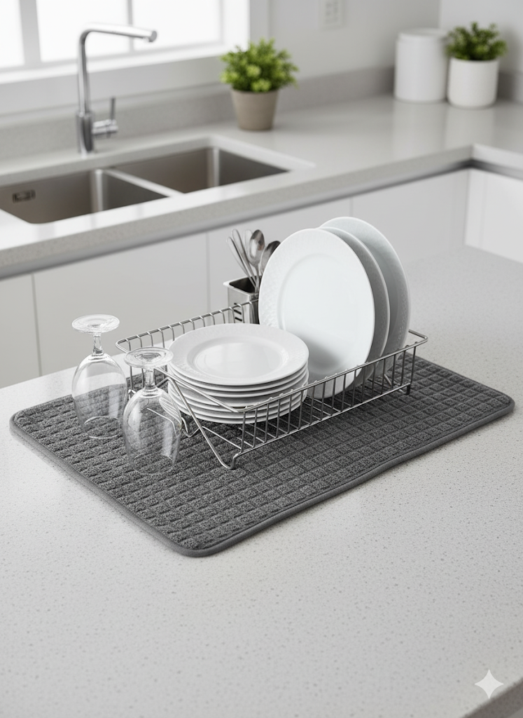 Abtropfmatte Mikrofaser 40x48cm Grau